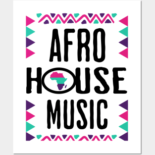 AFRO HOUSE - Continent Culture (Black/pink/teal/purple) Posters and Art